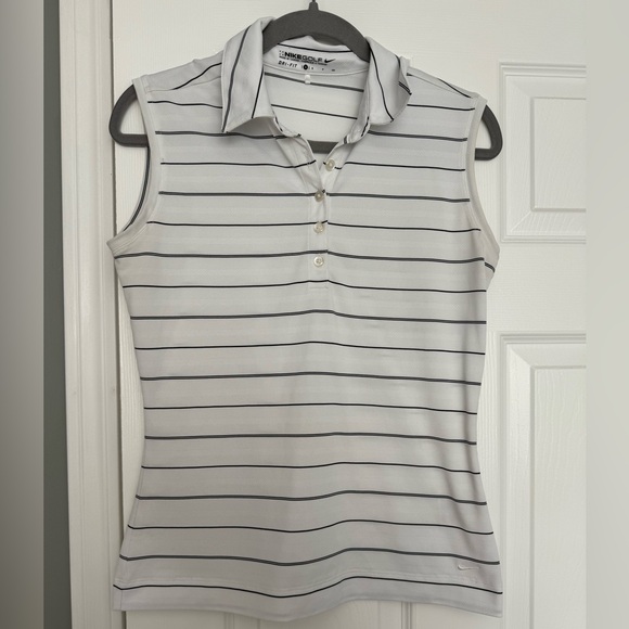 Nike Tops - Nike golf Women's Striped Sleeveless Polo Top